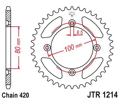 Load image into Gallery viewer, JT Sprockets Rear Steel Sprocket 38 Tooth 38T 420 Chain JTR1214.38
