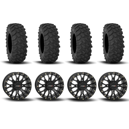System 3 ST-3 Simulated Beadlock Matte Black 15" Wheels And XTR370 Tires [30x10-15]
