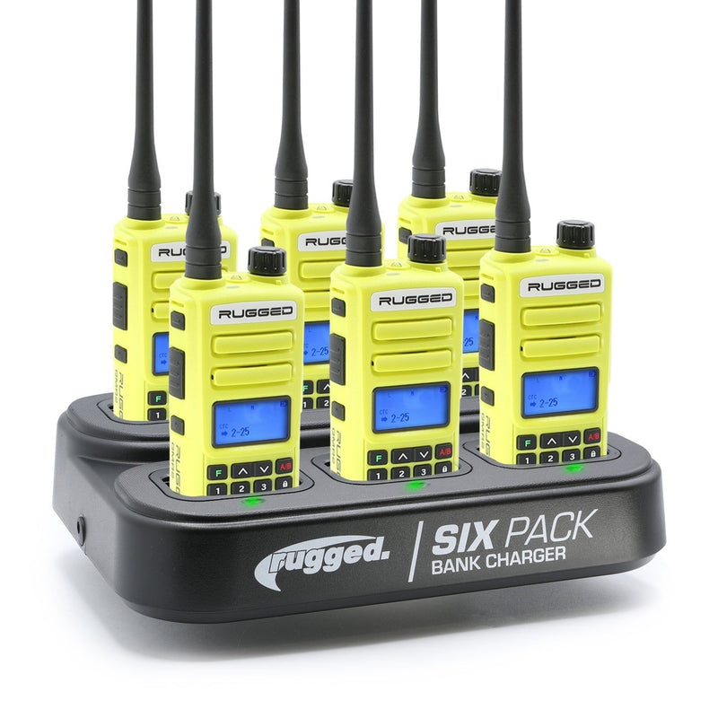 Load image into Gallery viewer, GMRS Handheld Radio and 6-Pack Bank Charger Bundle
