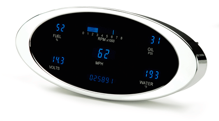 Dakota Digital 5-Gauge Ion VFD System Brushed