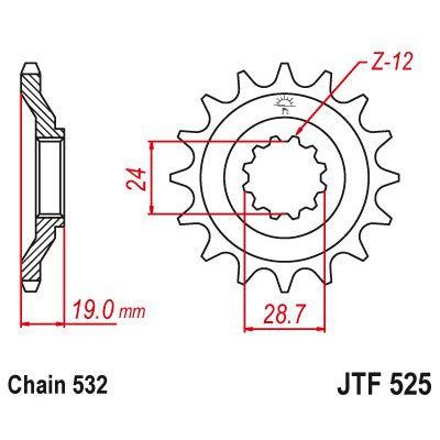 Load image into Gallery viewer, JT Sprockets Front Steel Sprocket 17 Tooth 17T 532 Chain JTF525.17
