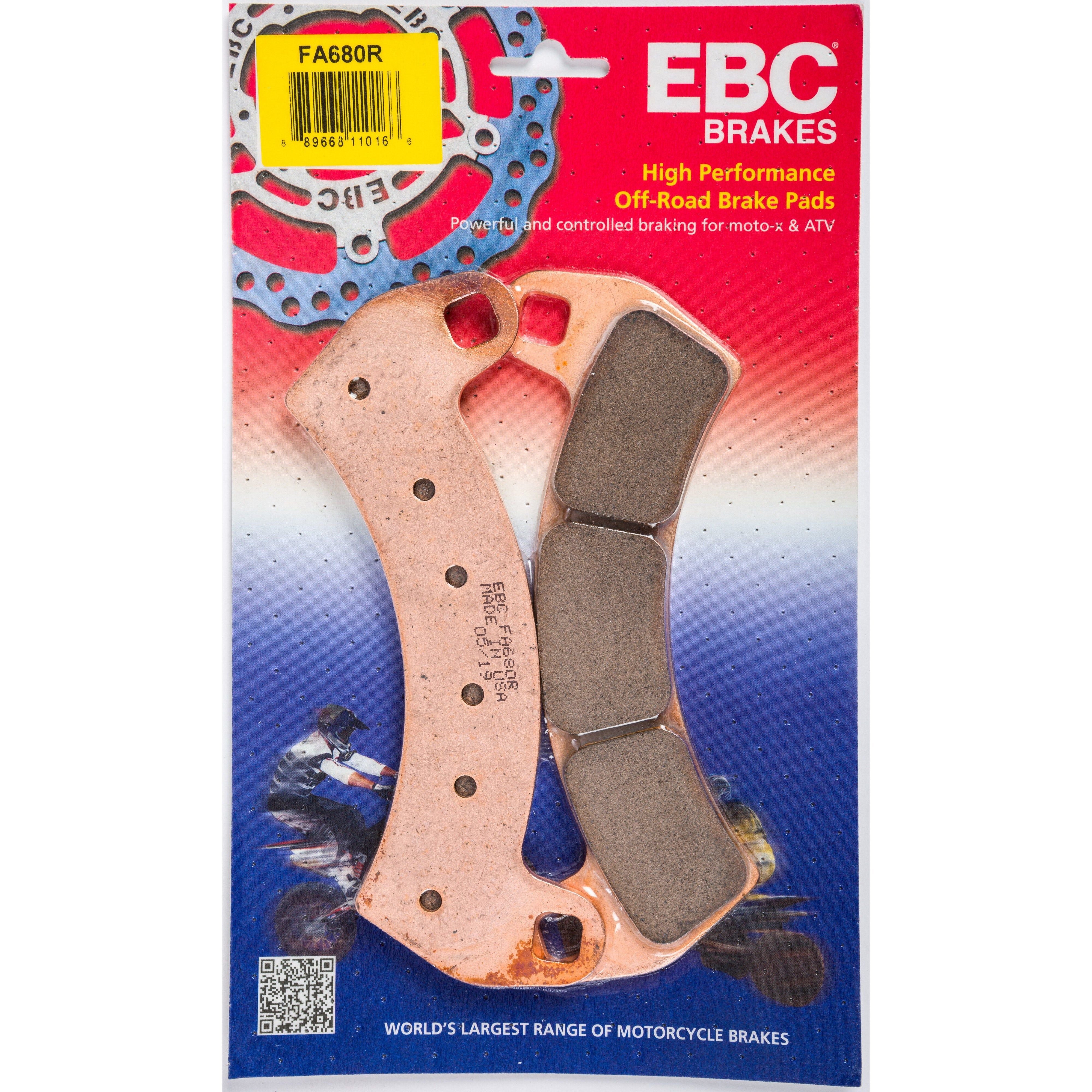 EBC 1 Pair Sintered R Series Heavy-Duty Brake Pads MPN FA680R