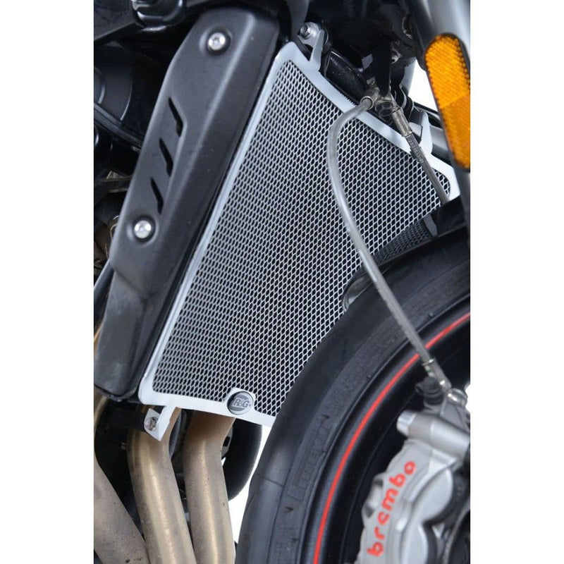 Load image into Gallery viewer, R&amp;G Racing Black Aluminum Radiator Guard For 2017-2018 Triumph Street Triple R ABS
