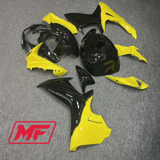 Monster Fairings Full Kit Suzuki GSXR600-750 11-22 Gloss Yellow and Black + Windshield + Gas Tank Cover