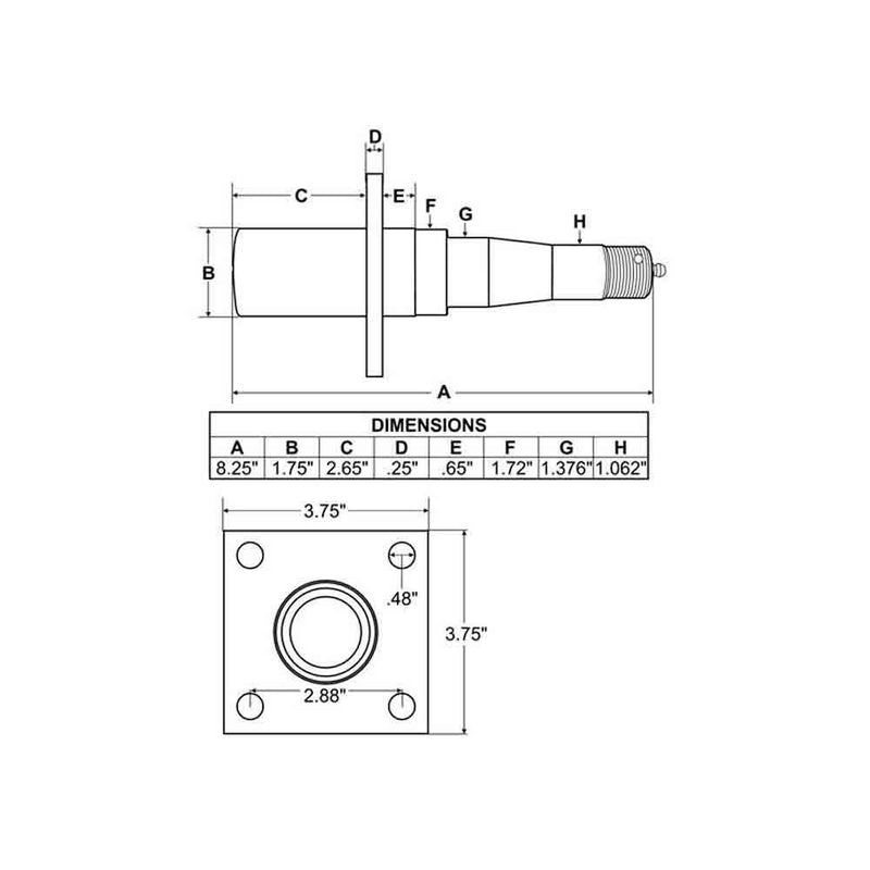 Load image into Gallery viewer, Single - 5-Bolt on 4-1/2 Inch Hub Assembly - Includes (1) Flanged, 1-3/8 Inch to 1-1/16 Inch Tapered Spindle &amp; Bearings
