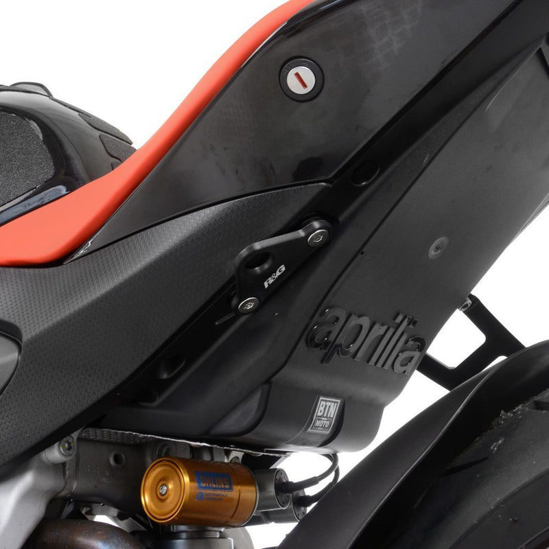 Load image into Gallery viewer, R&amp;G Racing Black Tie-Down Hook Pair For 2021-2024 Aprilia RSV4 1100 Factory
