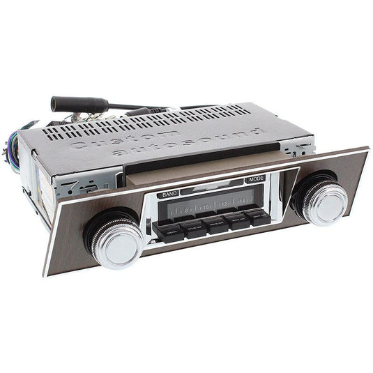 Custom Autosound 1967-68 Camaro Classic Car Stereo With Walnut Bezel