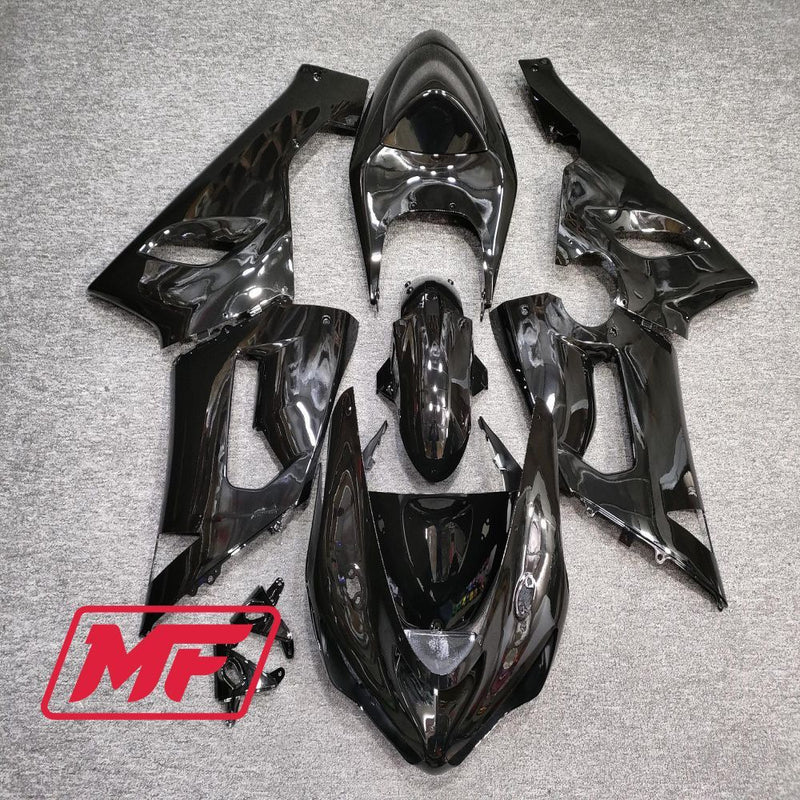 Load image into Gallery viewer, Monster Fairings Full Kit Kawasaki ZX-6R 05-06 Gloss Black + Windshield + Gas Tank Cover
