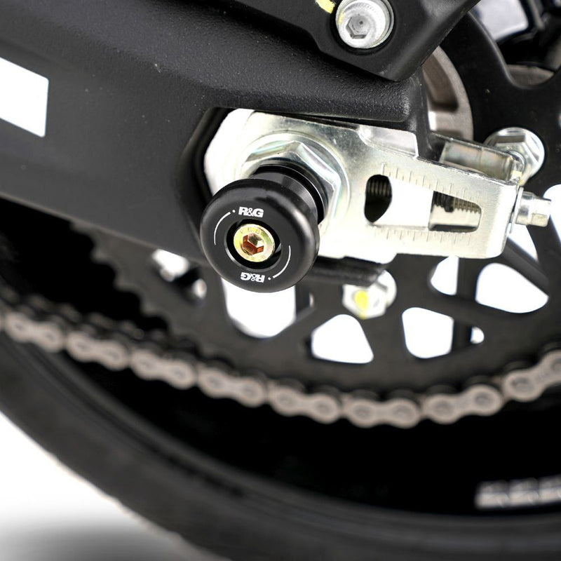Load image into Gallery viewer, R&amp;G Racing Black Swingarm Protectors SP0066BK
