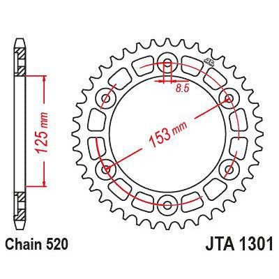 JT Sprockets Rear Racelite Aluminum Race Sprocket Red 40 Tooth 40T 520 Chain
