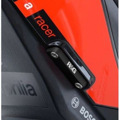 R&G Racing Black Footrest Delete Blanking Plate Kit For 2019-2024 Aprilia RSV4 1100 Factory