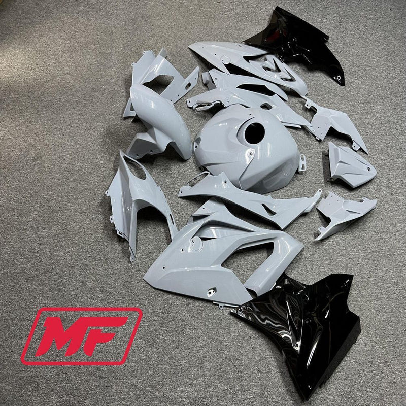 Load image into Gallery viewer, Monster Fairings Full Kit BMW S1000RR 17-2018 Gloss Nardo Grey w/ Black + Windshield + Gas Tank Cover
