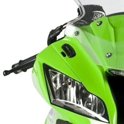 Load image into Gallery viewer, R&amp;G Racing Black Mirror Delete Blanking Plates For 2011-2015 Kawasaki Ninja ZX10R ZX1000
