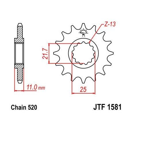 Steel Front Sprocket 15T fits Street YAMAHA FZ6 2004-2008