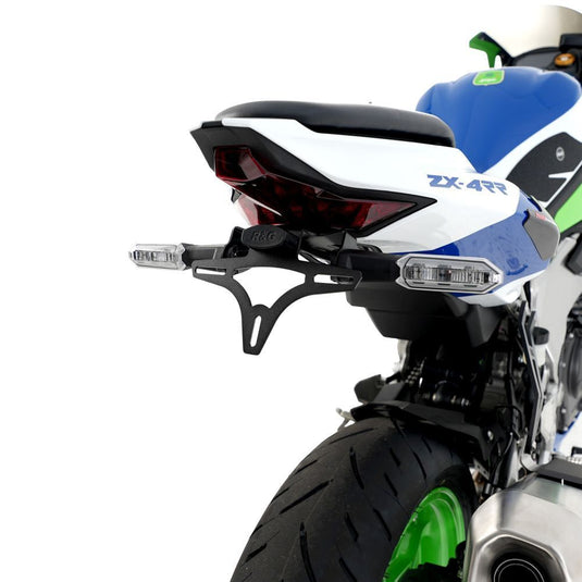 R&G Racing Black Tail Tidy License Plate Holder For 2023-2024 Kawasaki Ninja ZX4R ZX400 ABS SE