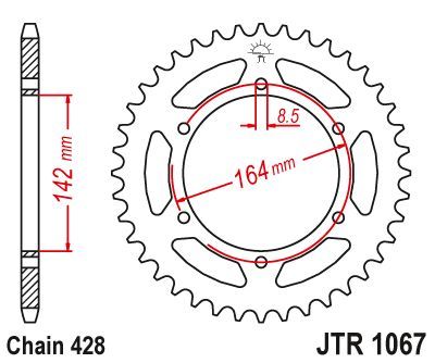 Load image into Gallery viewer, JT Sprockets Rear Steel Sprocket 52 Tooth 52T 428 Chain JTR1067.52
