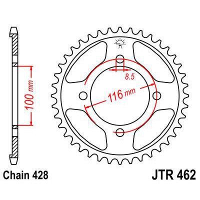 Front & Rear Sprocket Kit for KAWASAKI KX100 B7-428 Chain Conversion 97