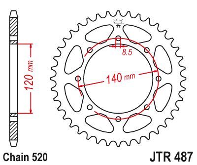 Load image into Gallery viewer, JT Sprockets Rear Steel Sprocket 47 Tooth 47T 520 Chain JTR487.47

