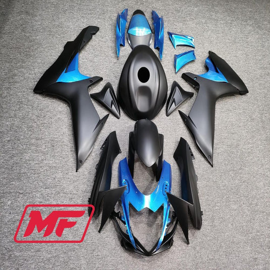 Monster Fairings Full Kit Suzuki GSXR600-750 11-22 Matte Blue and Black + Windshield + Gas Tank Cover