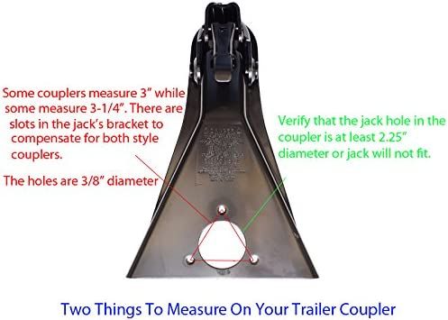 RAM A-Frame Trailer Jack - 2,000 lbs. Capacity Top Wind Jack with Bracket