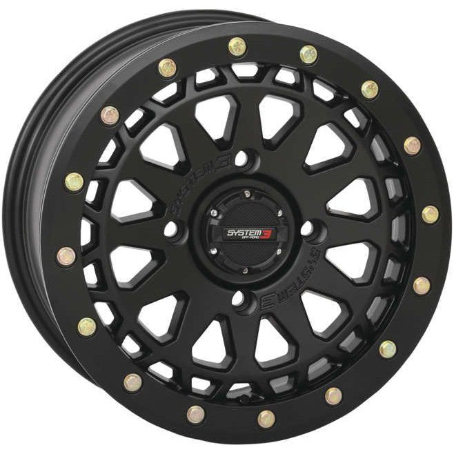 Load image into Gallery viewer, System 3 SB-6 Beadlock Matte Black Wheel 15x7 4/137 6+1 (+45mm) 15S3-6538
