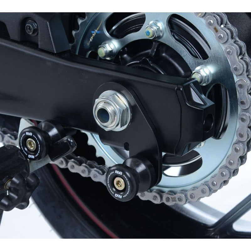 Load image into Gallery viewer, R&amp;G Racing Black Cotton Reels Offset For 2017-2024 Suzuki GSXS750 CR0062BK
