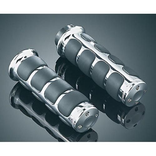 Load image into Gallery viewer, Harley FLHX Street Glide 2008-2014ISO Grips With Accent Rings Chrome by Kuryakyn
