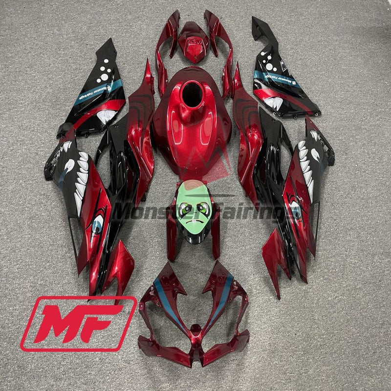 Load image into Gallery viewer, Monster Fairings Full Kit Kawasaki ZX-6R 19-23 Red Shark + Windshield + Gas Tank Cover
