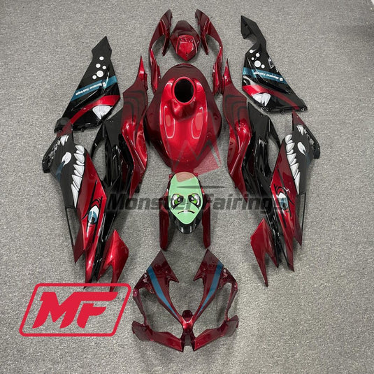 Monster Fairings Full Kit Kawasaki ZX-6R 19-23 Red Shark + Windshield + Gas Tank Cover