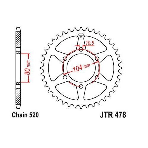 Steel Rear Sprocket 45T for Street KAWASAKI ZX-4 1991-1992