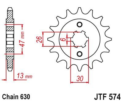 Load image into Gallery viewer, JT Sprockets Front Steel Sprocket 16 Tooth 16T 630 Chain JTF574.16
