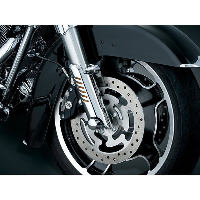 Harley FLHTK 10-13Fork Leg Deflector Shields Lower Chrome by Kuryakyn