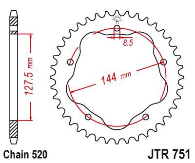Load image into Gallery viewer, JT Sprockets Front Steel Sprocket 43 Tooth 43T 520 Chain JTR751.43
