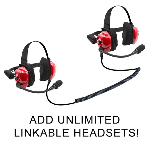 Rugged Radios PAIR - H80 Track Talk Linkable Intercom Headsets - Bring The Conversation To The Circle Track NASCAR event H80-X2