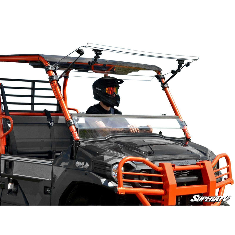 Load image into Gallery viewer, SuperATV Kawasaki Mule Pro Scratch Resistant Flip Windshield FWS-K-MULE-FXT-70
