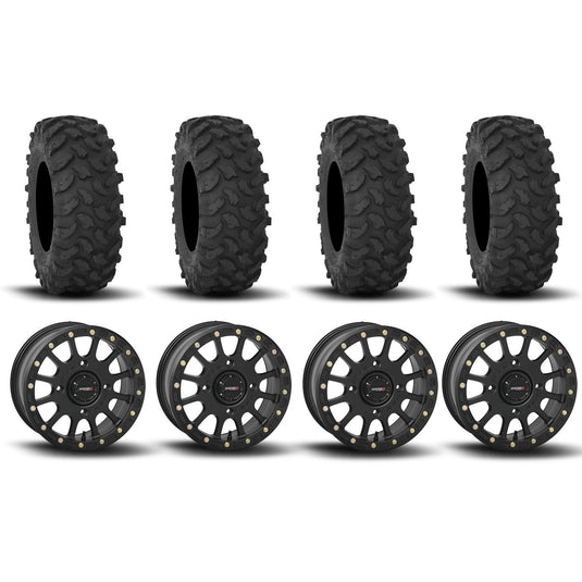 System 3 SB-5 Beadlock Matte Black 15" Wheels And XTR370 Tires [32x10-15]