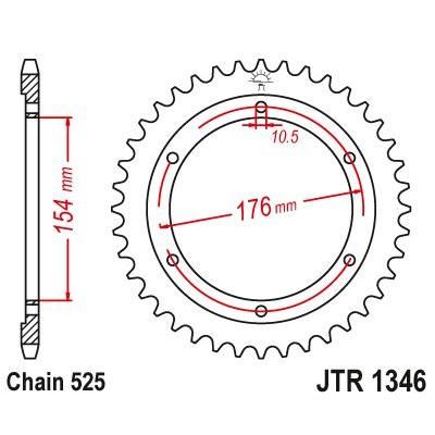Load image into Gallery viewer, JT Sprockets Front Steel Sprocket 44 Tooth 44T 525 Chain For Honda CB1000R ABS N 2022 JTR1346.44

