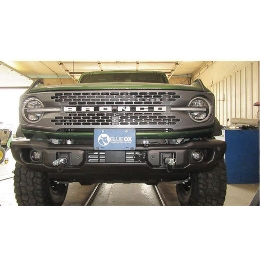 Blue Ox Alpha Tow Bar (8,500 lbs. tow capacity) & Baseplate Combo fits Select Ford Bronco (Modular Bumper) (Includes ACC, Shutters, & Turbo) & Ford Bronco (Standard Bumper w/ D-Rings) (Includes ACC, Shutters, & Turbo)