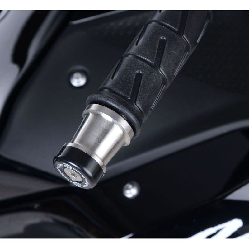 Load image into Gallery viewer, R&amp;G Racing Black Bar End Sliders For 2014-2020 Kawasaki Ninja 250SL
