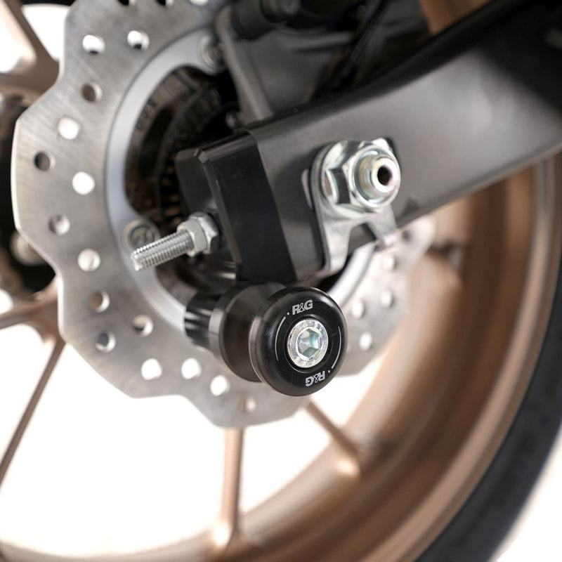 Load image into Gallery viewer, R&amp;G Racing Black Cotton Reels Offset For 2018-2024 Honda CB125R
