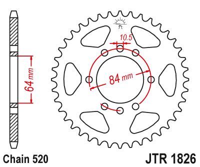 Load image into Gallery viewer, JT Sprockets Rear Steel Sprocket 44 Tooth 44T 520 Chain JTR1826.44
