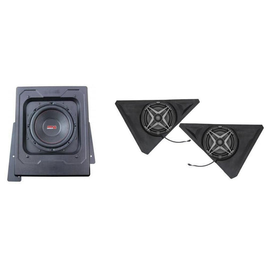 SSV Works Behind Seat SSV Subwoofer Box With Front 8" Speaker Pods For Polaris Slingshot 15-21