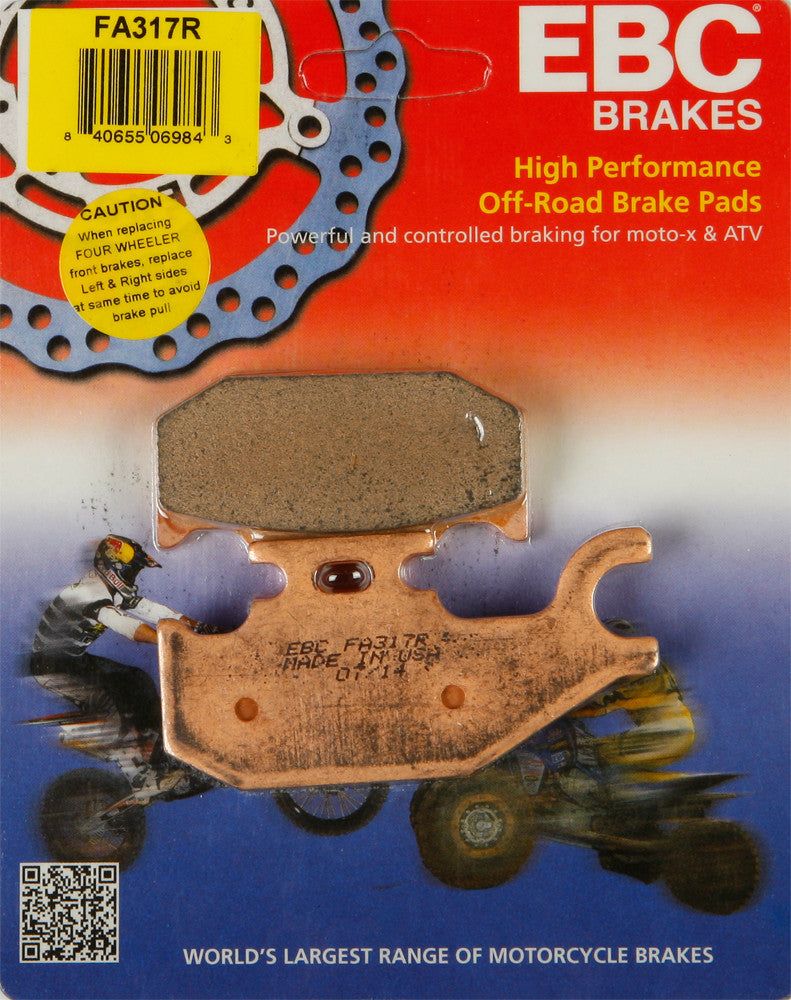 Load image into Gallery viewer, EBC 1 Pair Sintered R Series Heavy-Duty Brake Pads MPN FA317R
