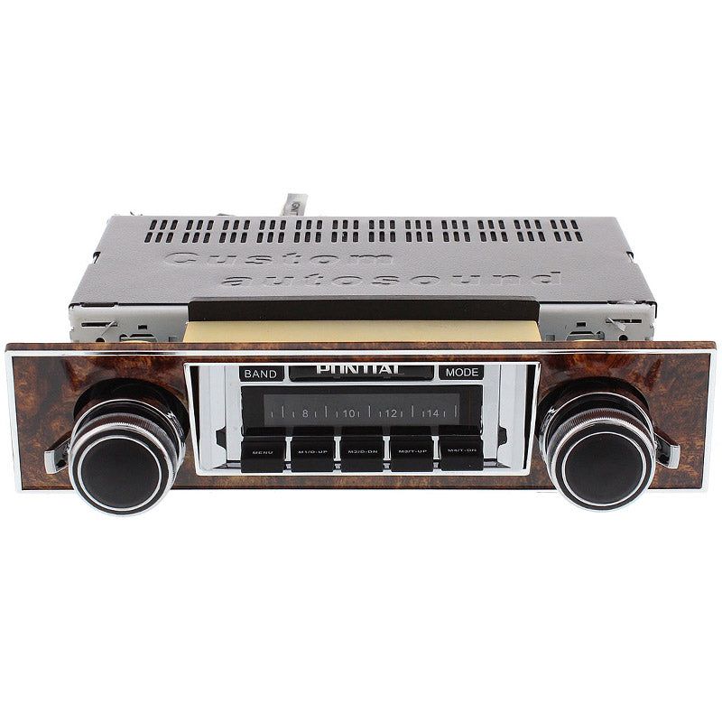 Custom Autosound 1968 Firebird Classic Car Stereo With Burlwood Bezel