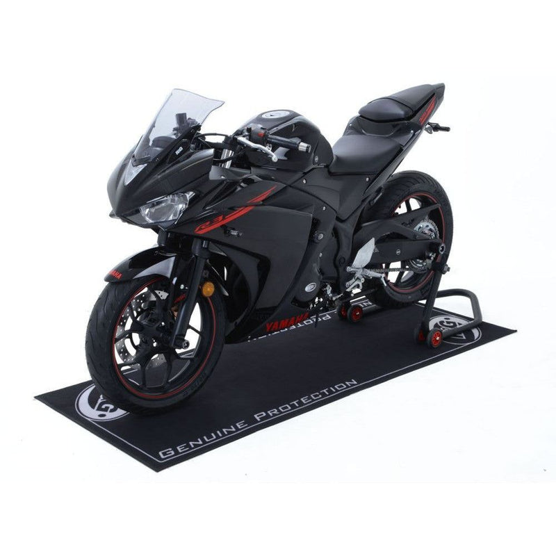 Load image into Gallery viewer, R&amp;G Racing Black Motorcycle Garage Mat 2m x 0.75m For 2004-2010 Aprilia RSV1000R
