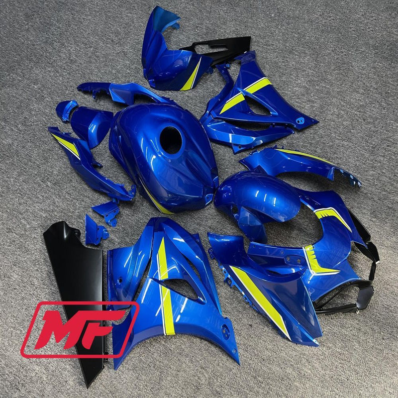 Load image into Gallery viewer, Monster Fairings Full Kit Suzuki GSXR1000 17-22 Stock Blue + Windshield + Gas Tank Cover
