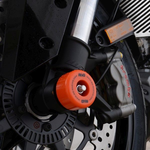 Load image into Gallery viewer, R&amp;G Racing Orange Fork Protectors For 2019-2020 KTM 1290 Super Duke GT FP0227OR
