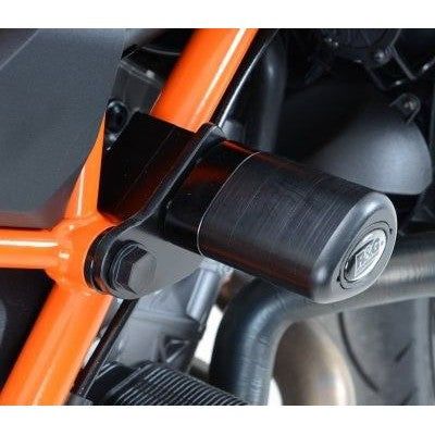 Load image into Gallery viewer, R&amp;G Racing White Aero Style Crash Protectors For 2014-2019 KTM 1290 Super Duke R
