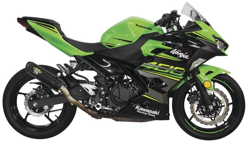 Load image into Gallery viewer, Two Brothers Racing Storm Series Hurricane Carbon Fiber Slip-On Exhaust For Kawasaki Ninja 400 2018-2020
