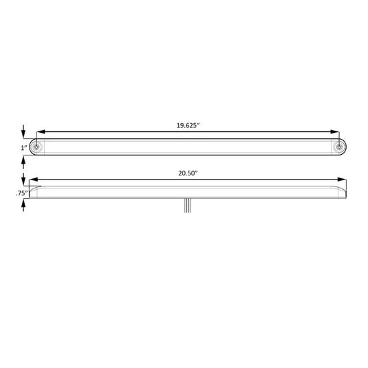 Clear Lens, Red Diodes Thinline over 80 Stop/Turn/Tail/Back-Up Light